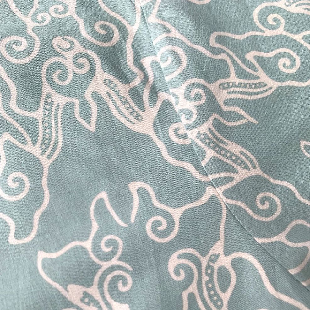 Details of the light green megamendung batik