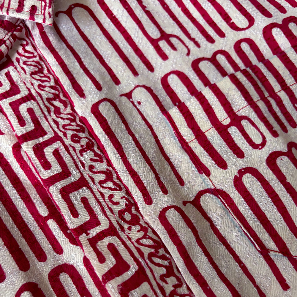 Close up of gold dobby cotton texture