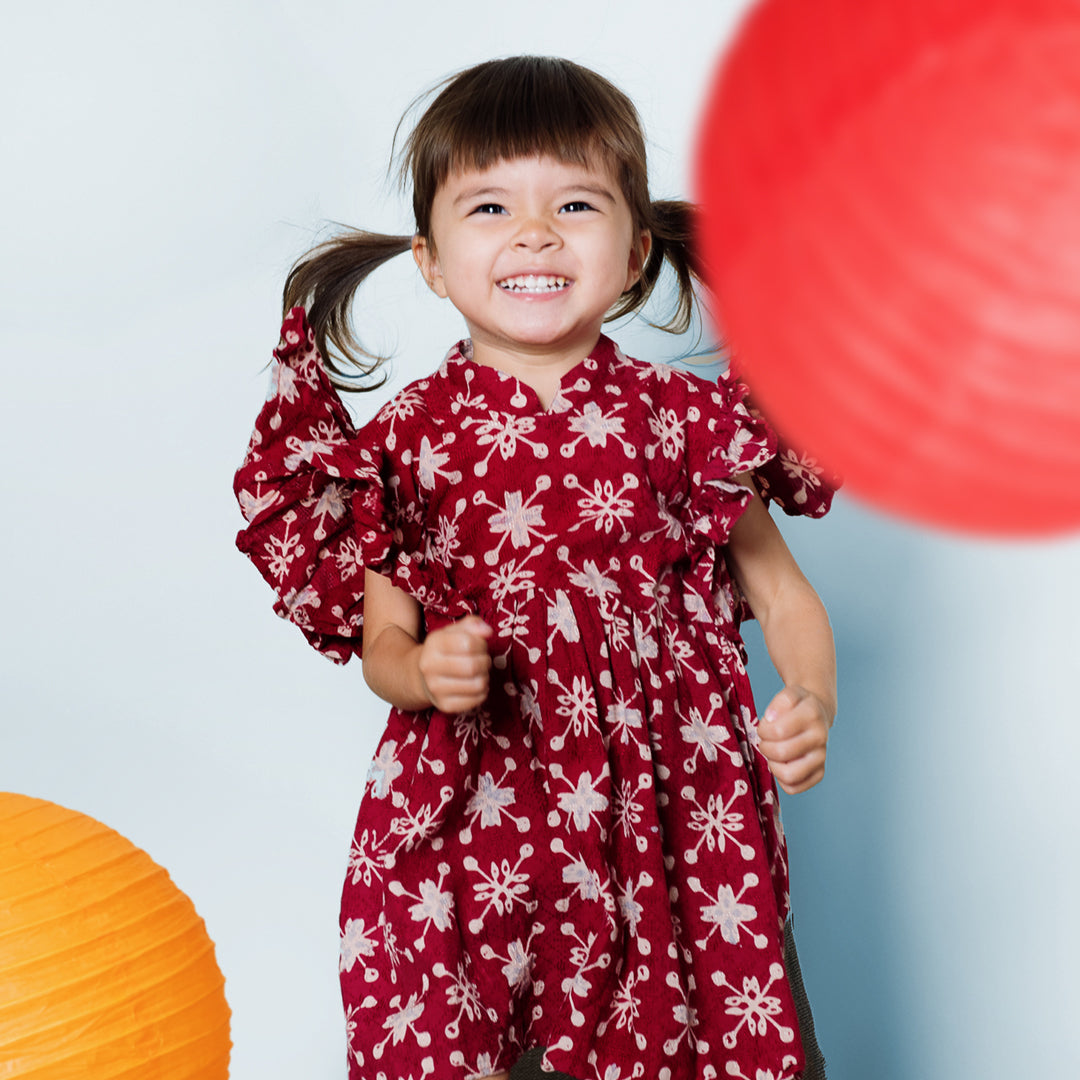 Jia Red Cheongsam Batik Dress