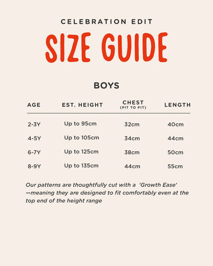 Boys Batik Cheongsam Sizes