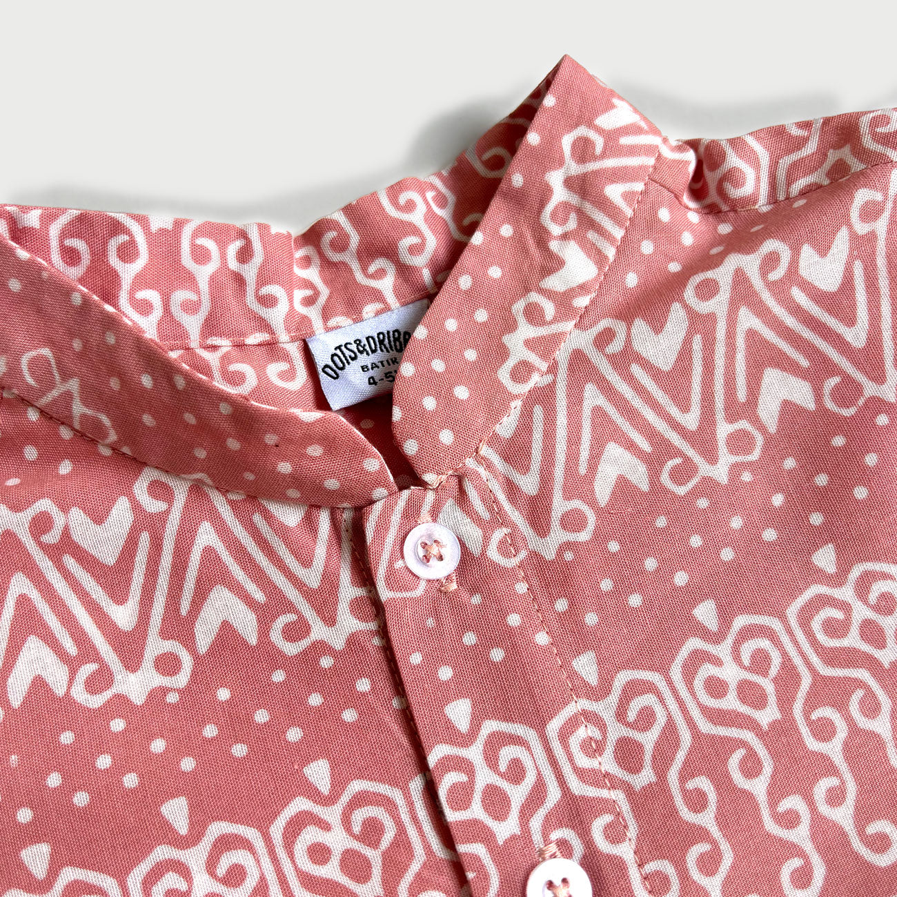 Ikat Pink Cheongsam Shirt