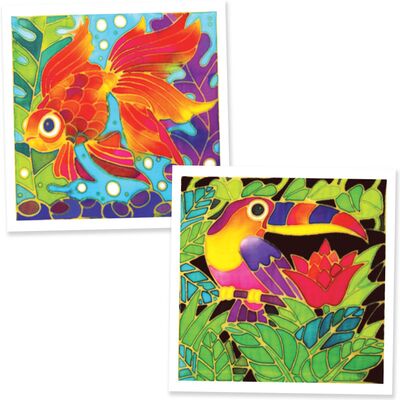 Batik painting kits of a goldfish and horbnill