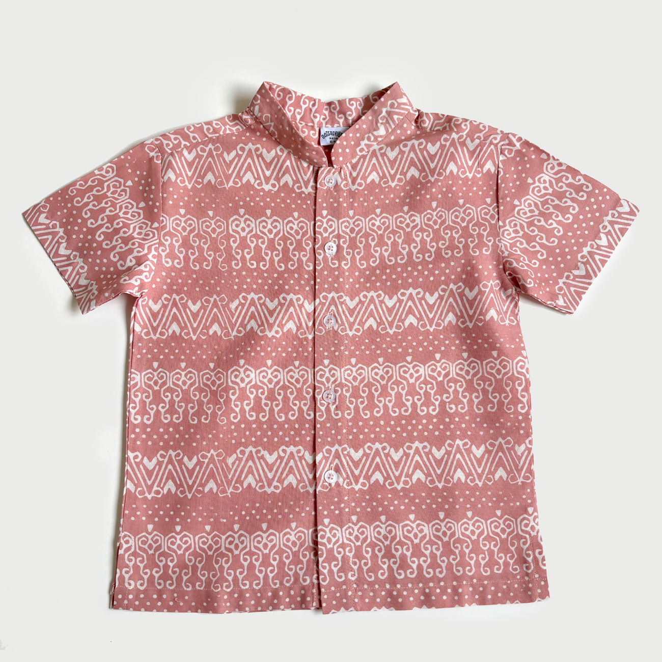 Ikat Pink Cheongsam Shirt