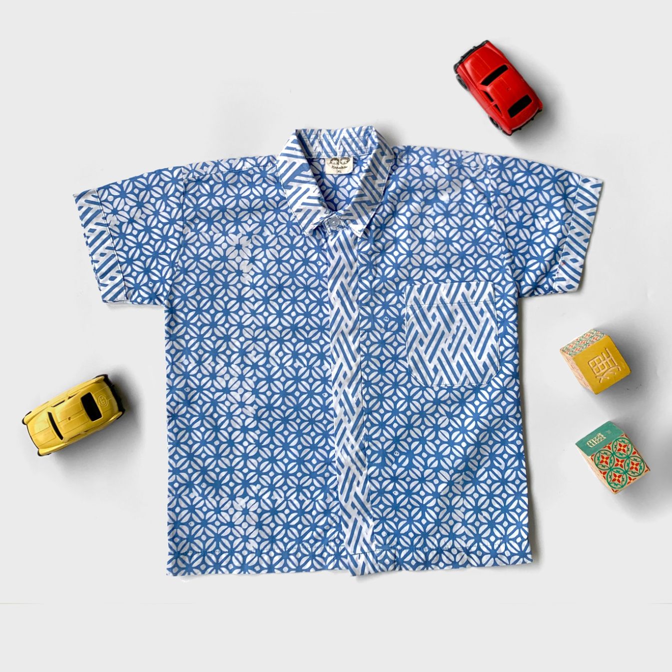 Blue Batik Kawung Shirt