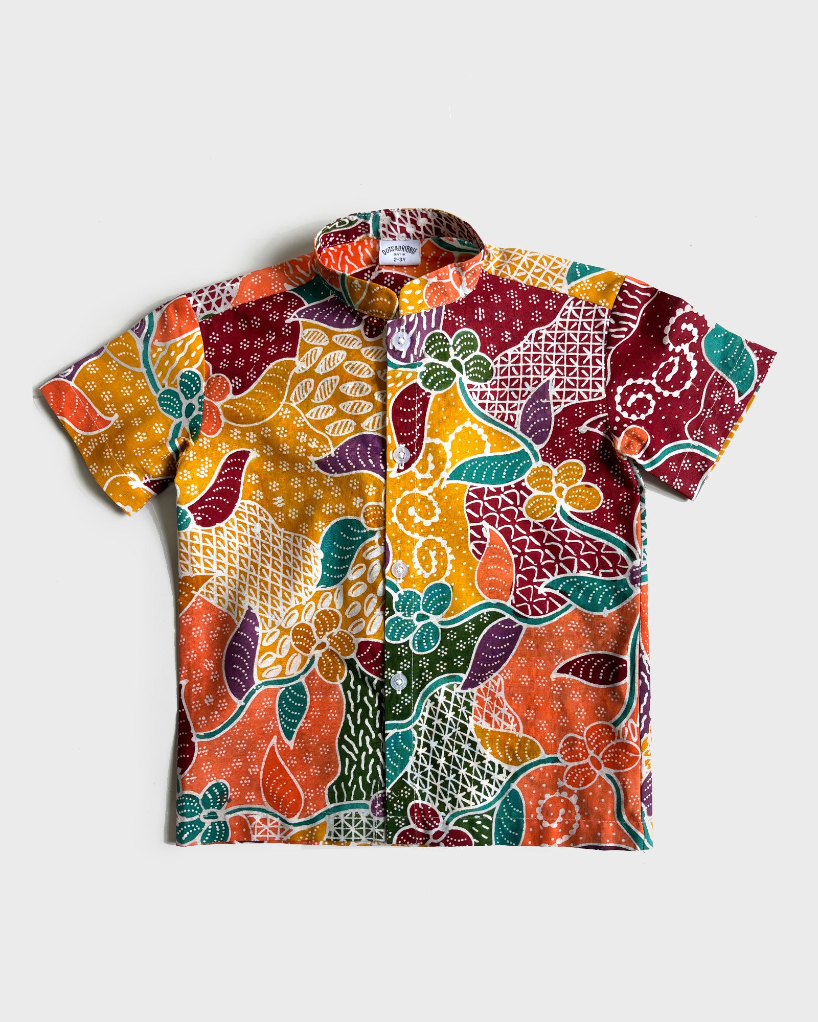 Colorful patterned shirt on a white background