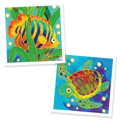 Batik painting kits of an angel fish and turtle