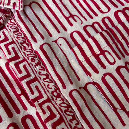 Close up of gold dobby cotton texture