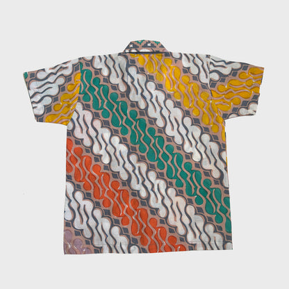 Back view of a rainbow parang shirt