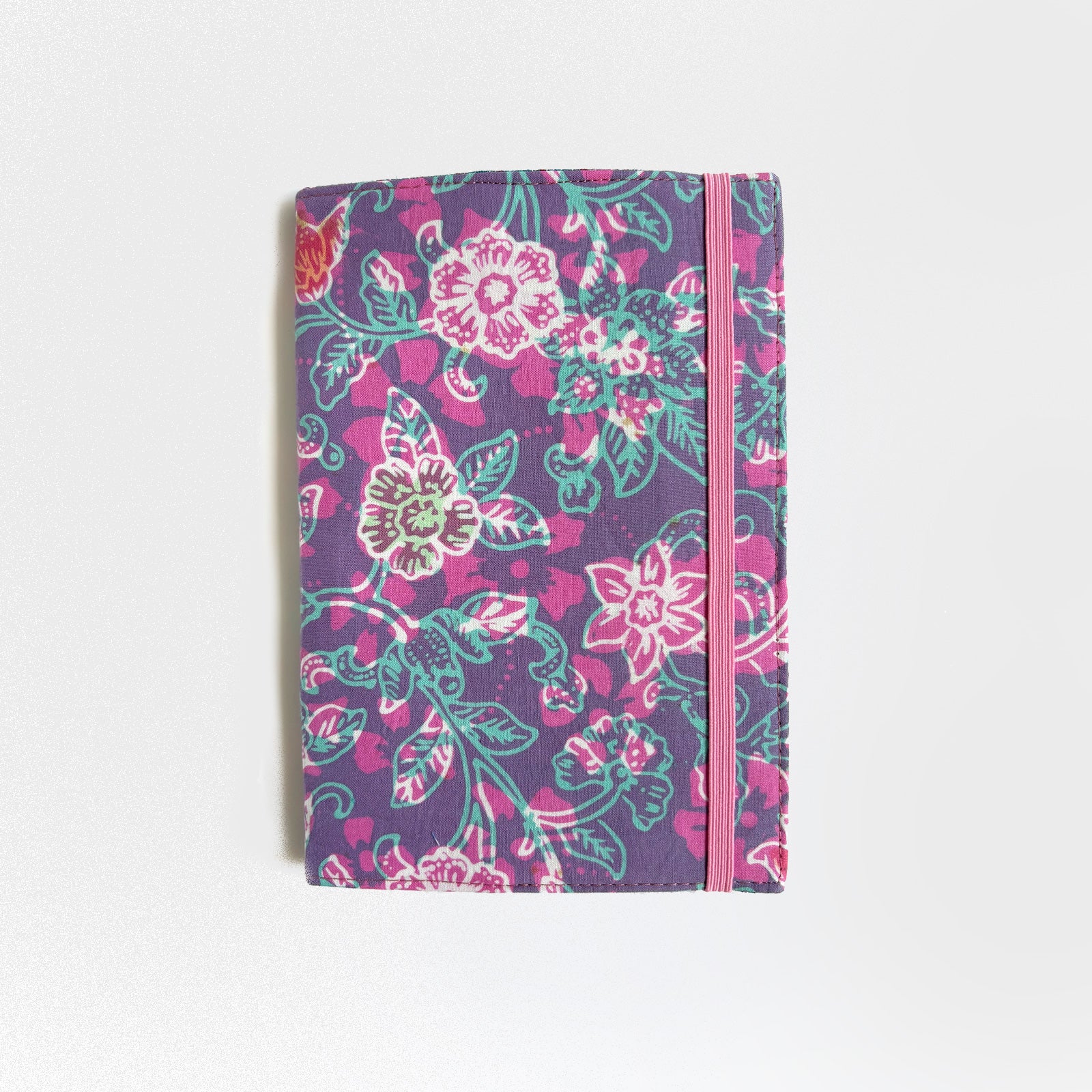 Floral patterned notebook on a white background