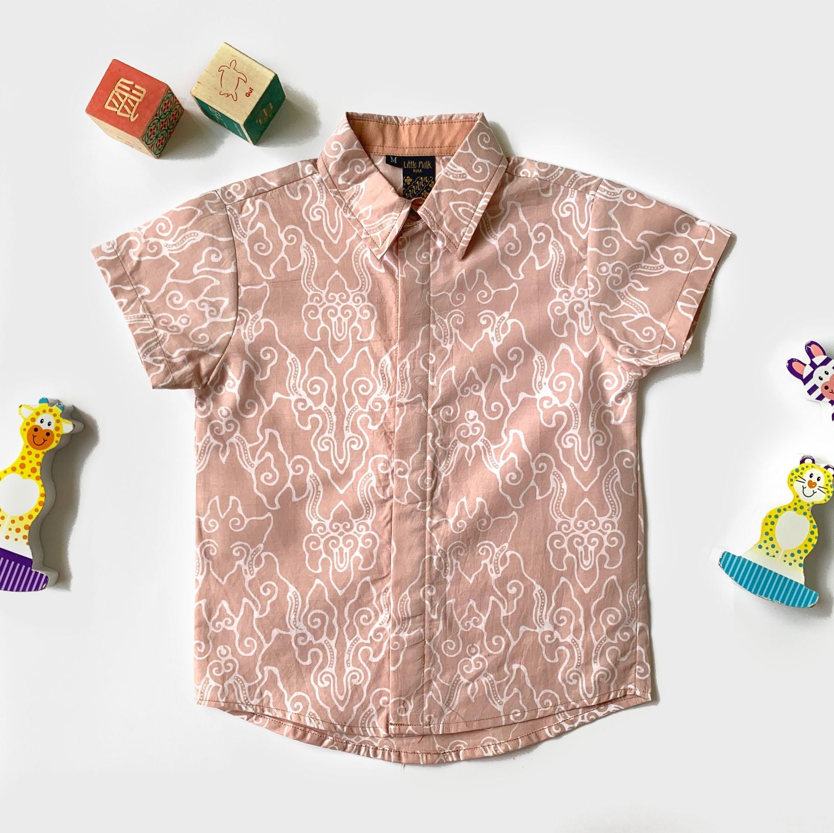 Modern megamendung pink batik boys shirt