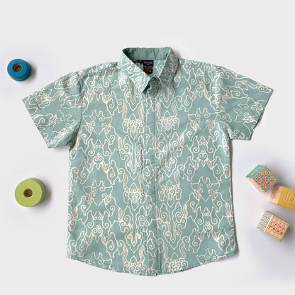 Light green megamendung batik shirt