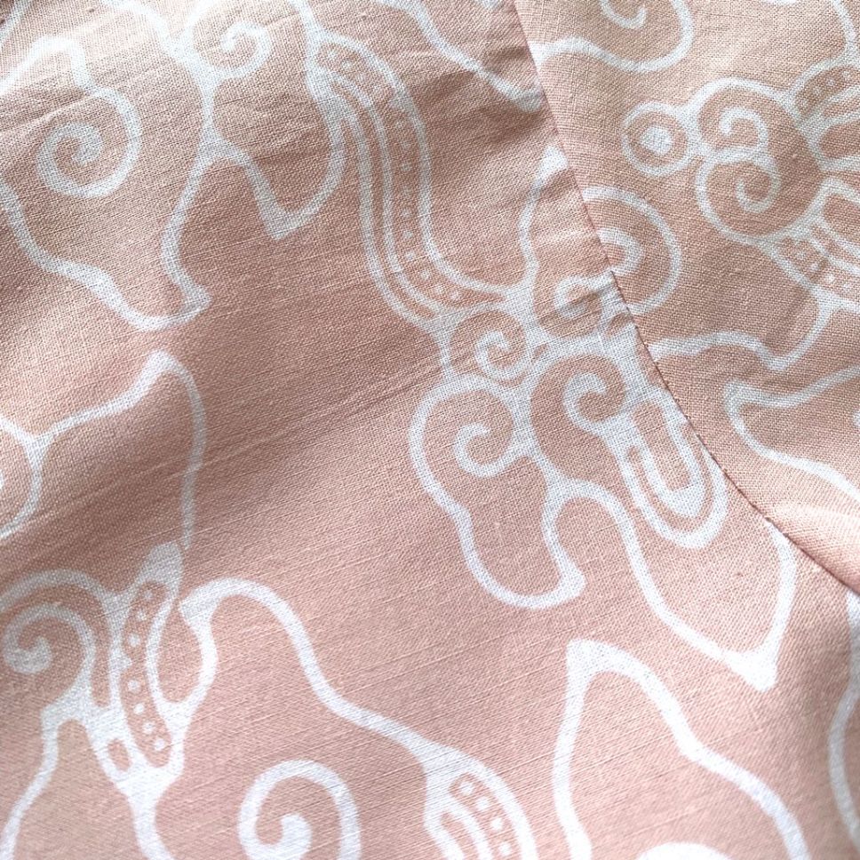 Cotton texture of pink batik shirt